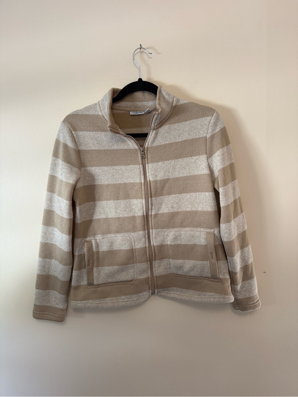 Croft & Barrow Striped Knit Zip Jacket | Petite